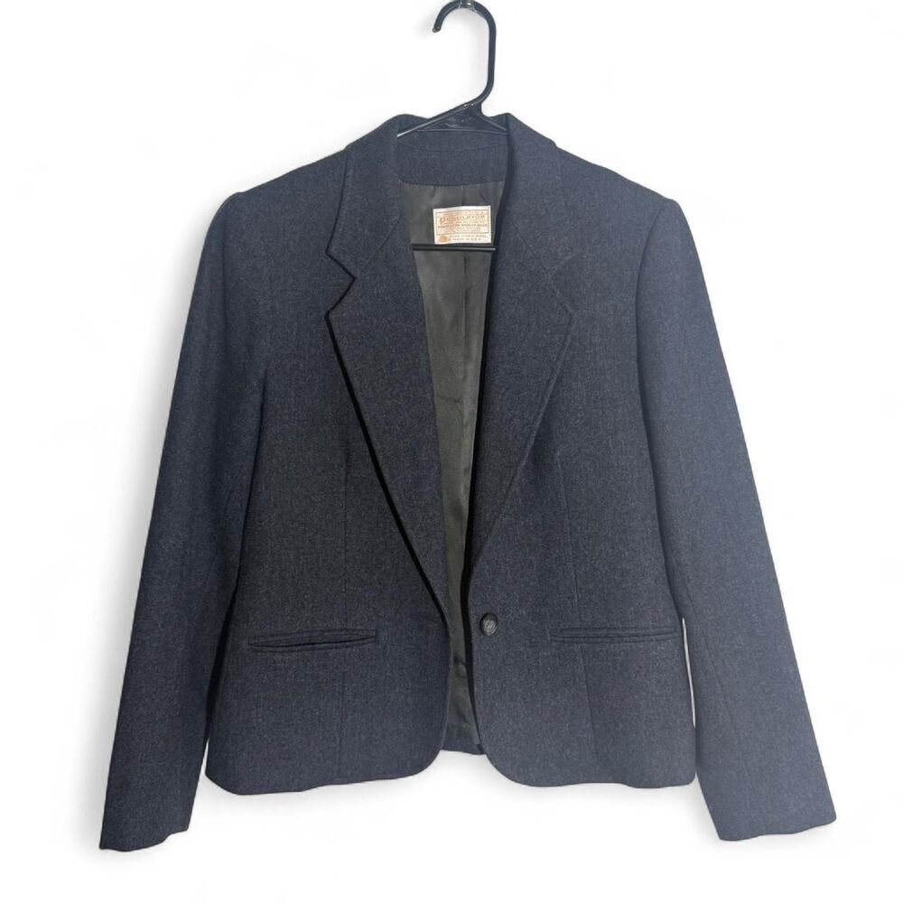 Vintage Pendleton Navy 100% Virgin Wool Blazer | Size 8 | Old Money Power Suit